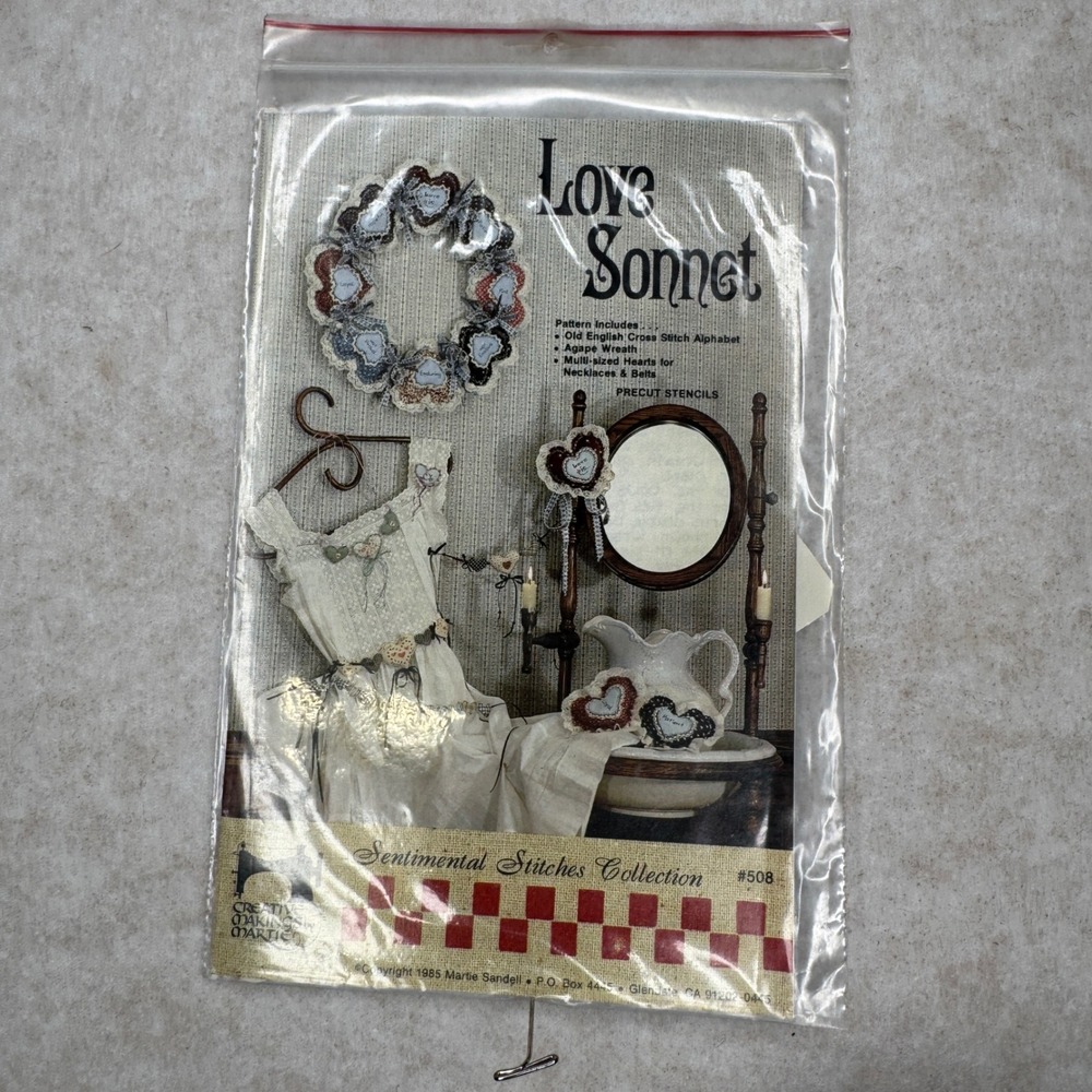 Love Sonnet‎ Cross Stitch Pattern Craft Maker Sentimental Stitches #508